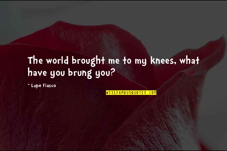 I Brought You Into This World Quotes By Lupe Fiasco: The world brought me to my knees, what
