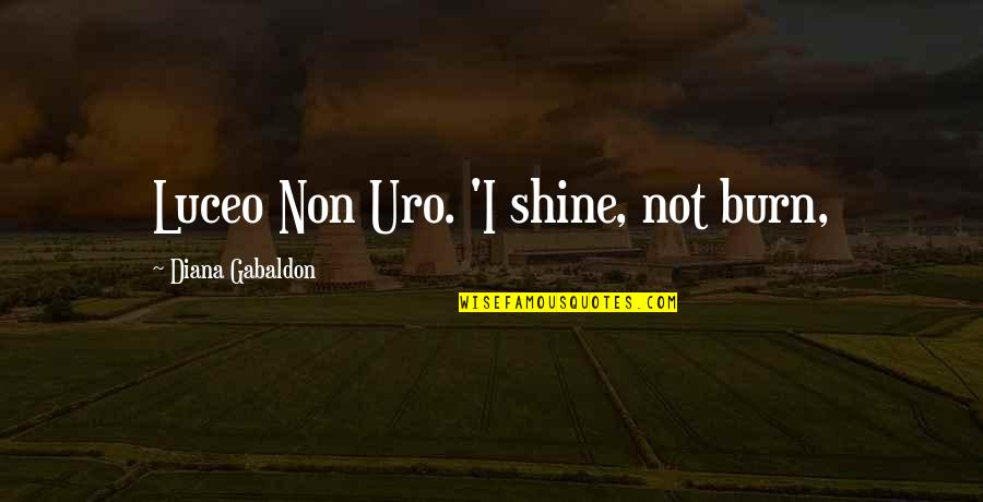 I Burn Quotes By Diana Gabaldon: Luceo Non Uro. 'I shine, not burn,