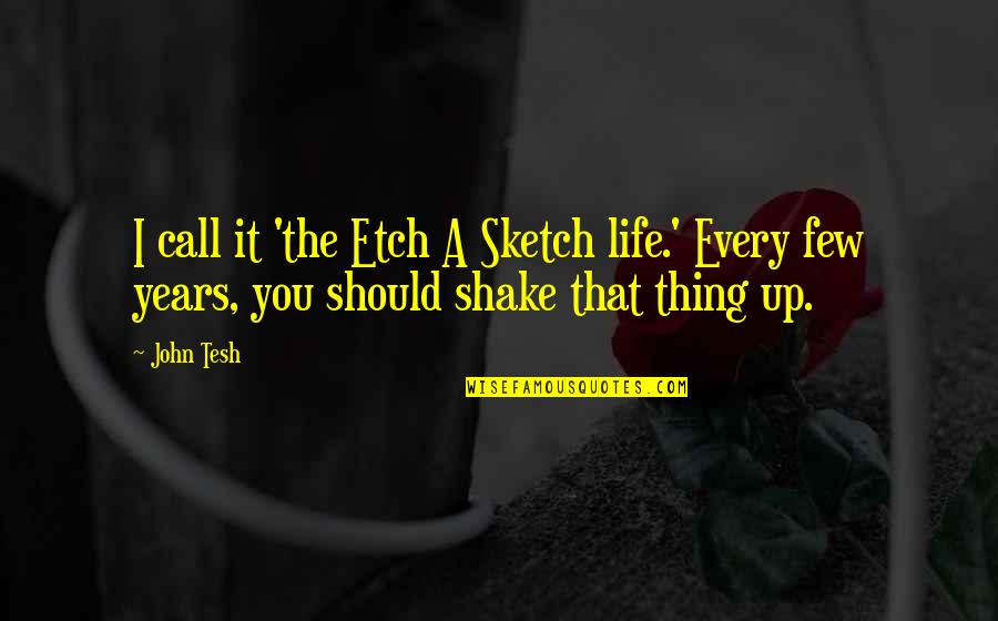 I Call It Life Quotes By John Tesh: I call it 'the Etch A Sketch life.'