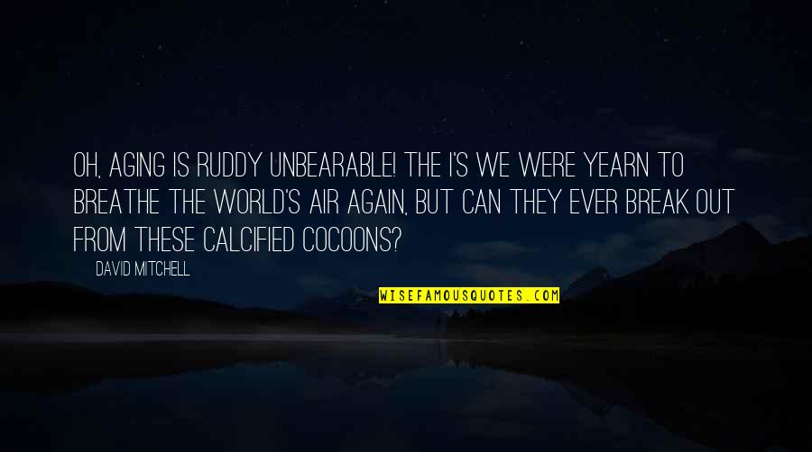 I Can Breathe Quotes By David Mitchell: Oh, aging is ruddy unbearable! The I's we