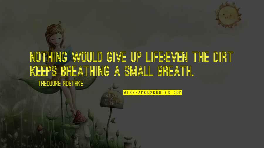 I Can Do Bad By Myself Quotes By Theodore Roethke: Nothing would give up life:Even the dirt keeps