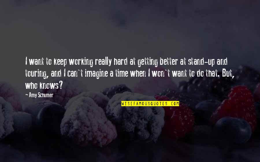 I Can Do Better On My Own Quotes By Amy Schumer: I want to keep working really hard at