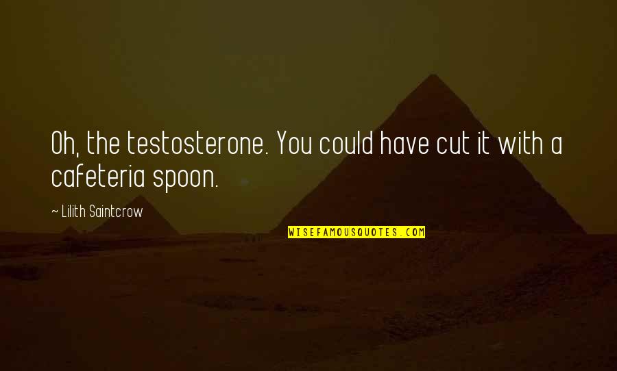 I Can Feel The Distance Between Us Quotes By Lilith Saintcrow: Oh, the testosterone. You could have cut it