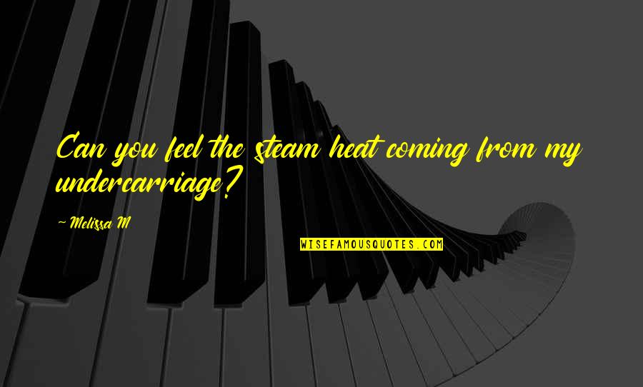 I Can Feel The Heat Quotes By Melissa M: Can you feel the steam heat coming from