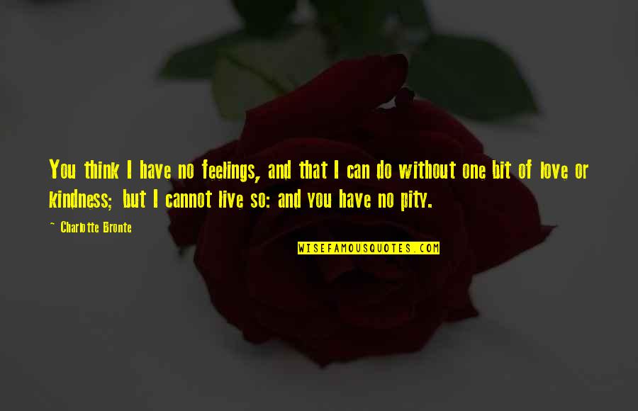 I Can Have You Love Quotes By Charlotte Bronte: You think I have no feelings, and that