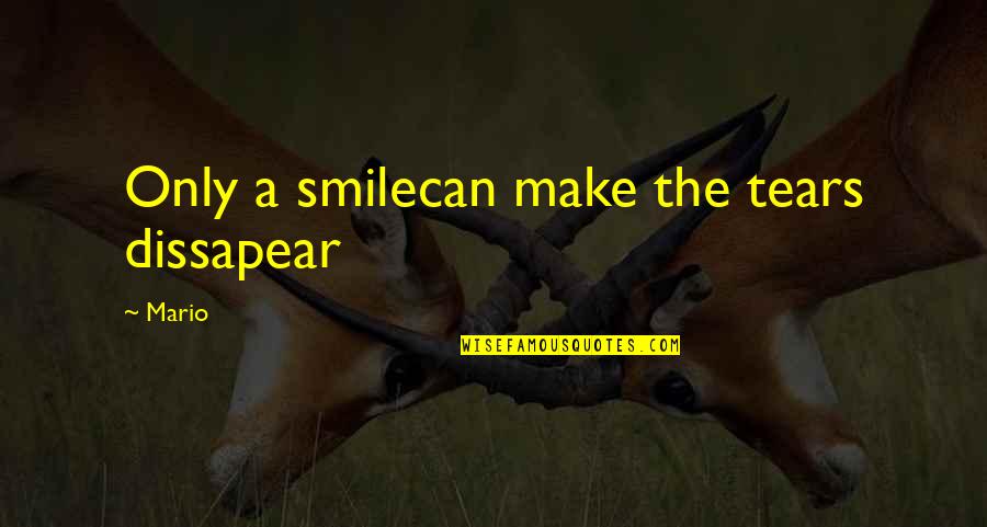 I Can Make You Smile Quotes By Mario: Only a smilecan make the tears dissapear