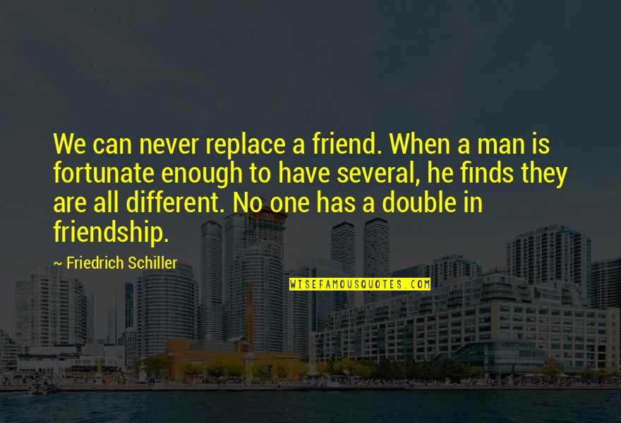 I Can Never Have Enough Of You Quotes By Friedrich Schiller: We can never replace a friend. When a