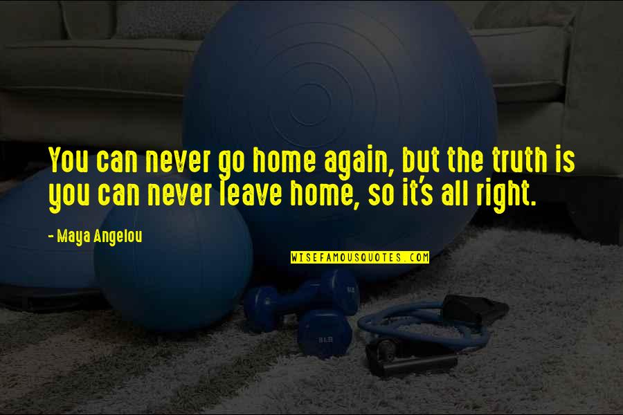 I Can Never Leave You Quotes By Maya Angelou: You can never go home again, but the