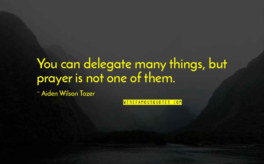 I Can Read You Like A Book Quotes By Aiden Wilson Tozer: You can delegate many things, but prayer is I Can Read You Like A Book Quotes By Aiden Wilson Tozer: You can delegate many things, but prayer is