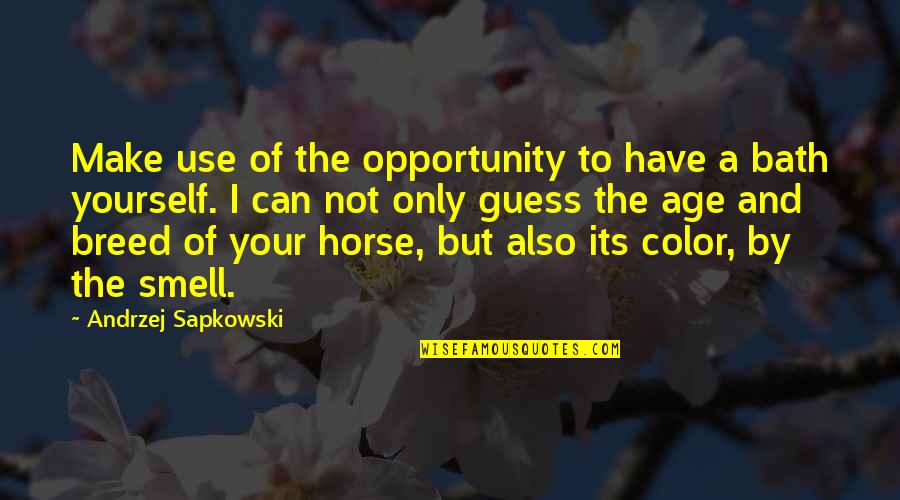 I Can Smell You Quotes By Andrzej Sapkowski: Make use of the opportunity to have a