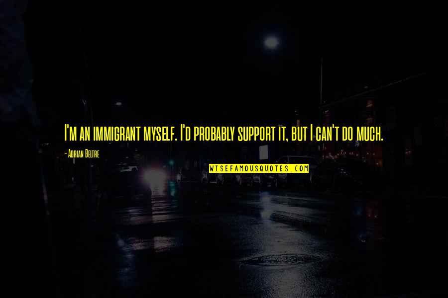 I Can Support Myself Quotes By Adrian Beltre: I'm an immigrant myself. I'd probably support it,