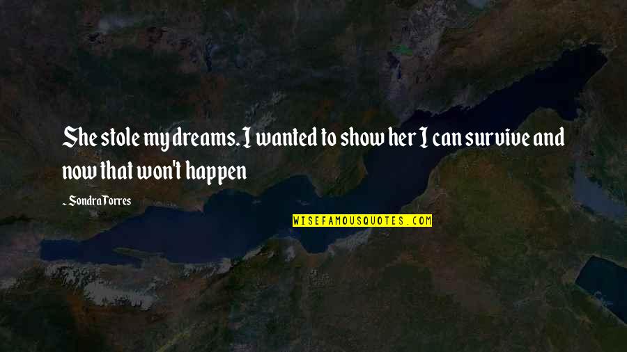 I Can Survive Quotes By Sondra Torres: She stole my dreams. I wanted to show