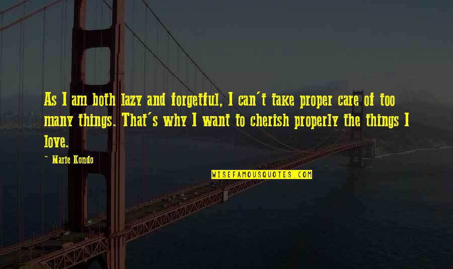 I Can Take Care Of You Quotes By Marie Kondo: As I am both lazy and forgetful, I