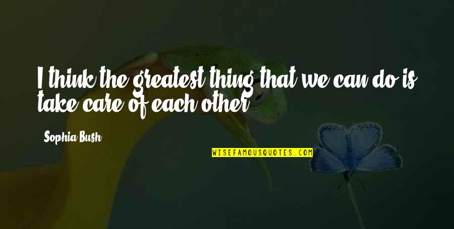 I Can Take Care Of You Quotes By Sophia Bush: I think the greatest thing that we can