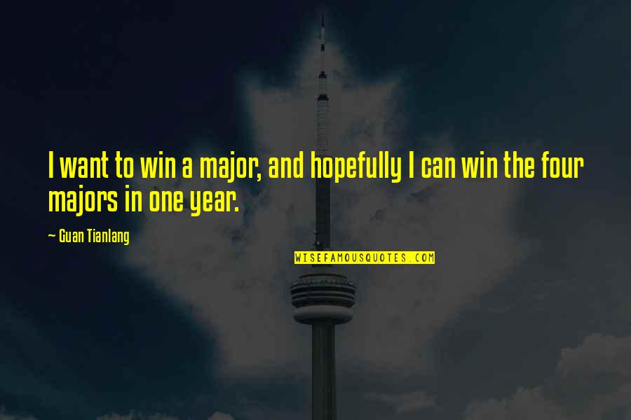 I Can Win Quotes By Guan Tianlang: I want to win a major, and hopefully
