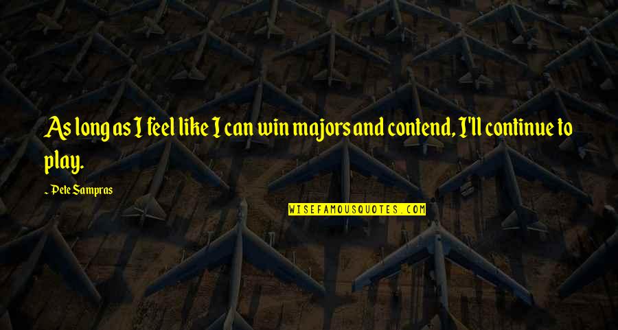 I Can Win Quotes By Pete Sampras: As long as I feel like I can