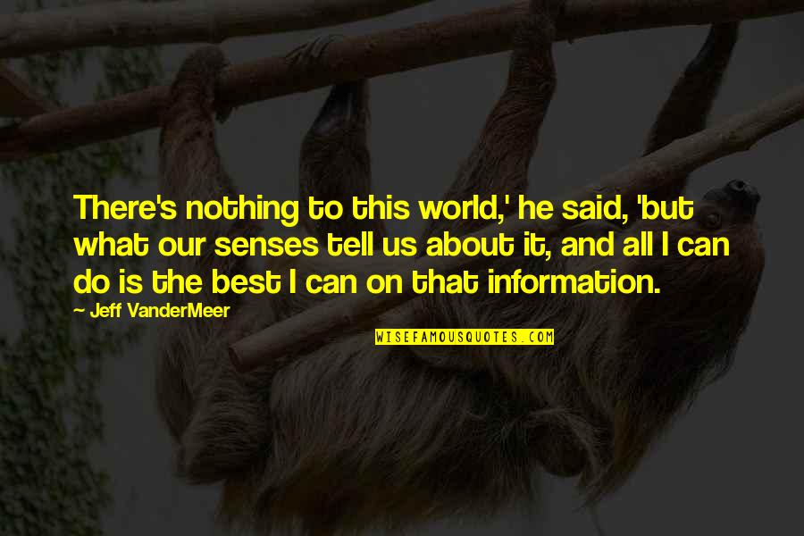 I Can't Do It All Quotes By Jeff VanderMeer: There's nothing to this world,' he said, 'but