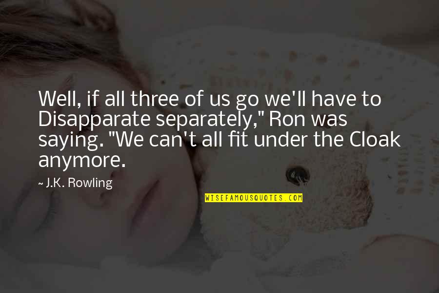 I Can't Go On Anymore Quotes By J.K. Rowling: Well, if all three of us go we'll