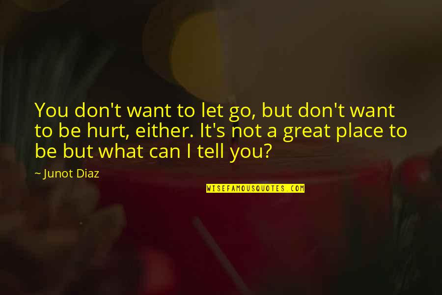 I Can't Let You Go Quotes By Junot Diaz: You don't want to let go, but don't