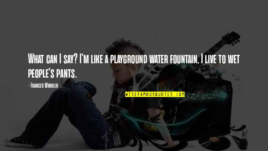 I Can't Live Like This Quotes By Frances Winkler: What can I say? I'm like a playground