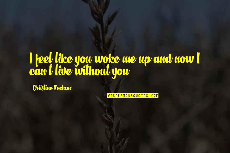 I Can't Live Without Quotes By Christine Feehan: I feel like you woke me up and