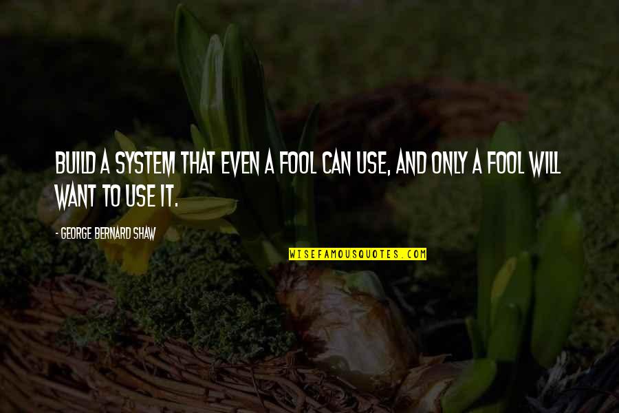 I Can't Make You Stay Quotes By George Bernard Shaw: Build a system that even a fool can
