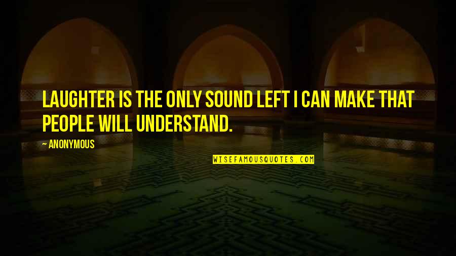 I Can't Make You Understand Quotes By Anonymous: Laughter is the only sound left I can