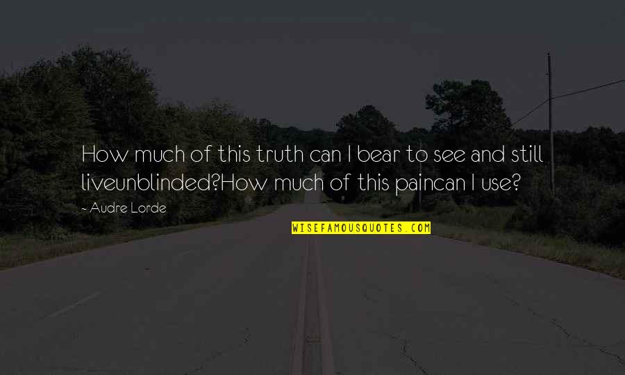 I Can't See Your Pain Quotes By Audre Lorde: How much of this truth can I bear