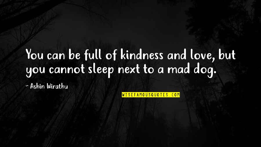 I Can't Sleep Love Quotes By Ashin Wirathu: You can be full of kindness and love,