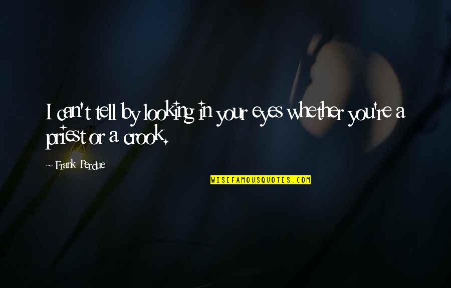 I Can't Tell You Quotes By Frank Perdue: I can't tell by looking in your eyes