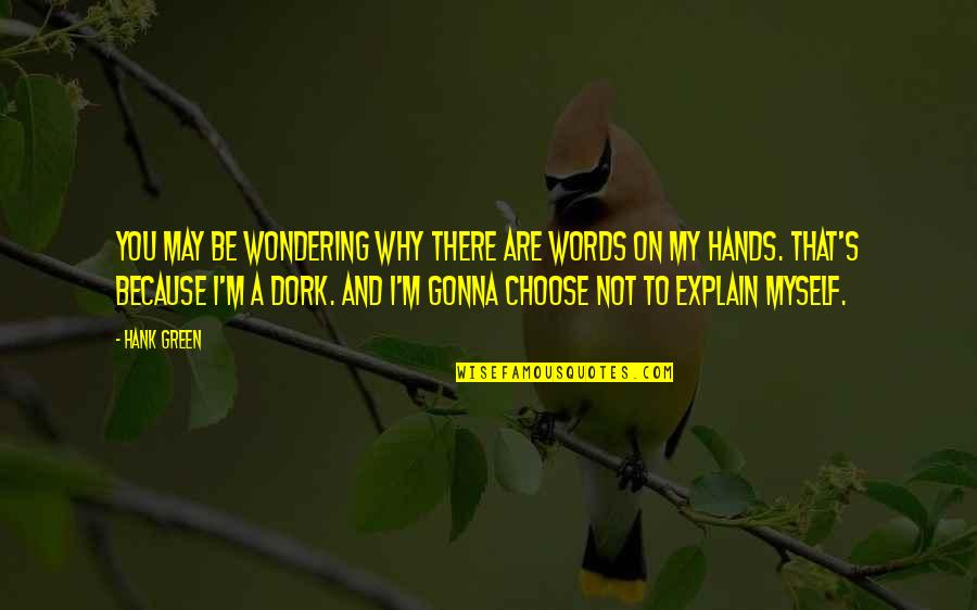 I Choose Myself Quotes By Hank Green: You may be wondering why there are words