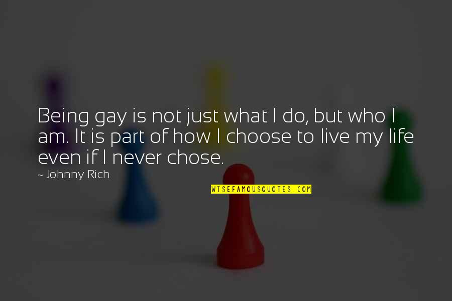 I Choose Quotes By Johnny Rich: Being gay is not just what I do,