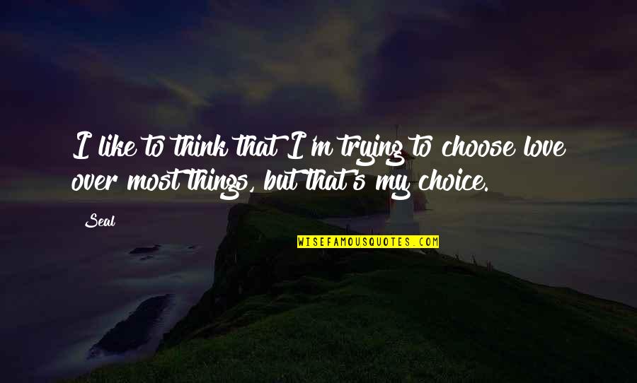 I Choose To Love You Quotes By Seal: I like to think that I'm trying to