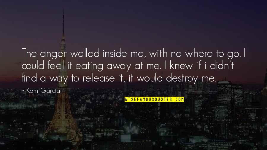 I Could Destroy You Quotes By Kami Garcia: The anger welled inside me, with no where