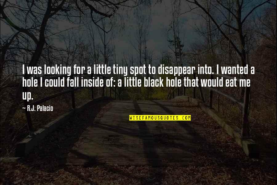 I Could Disappear Quotes By R.J. Palacio: I was looking for a little tiny spot I Could Disappear Quotes By R.J. Palacio: I was looking for a little tiny spot