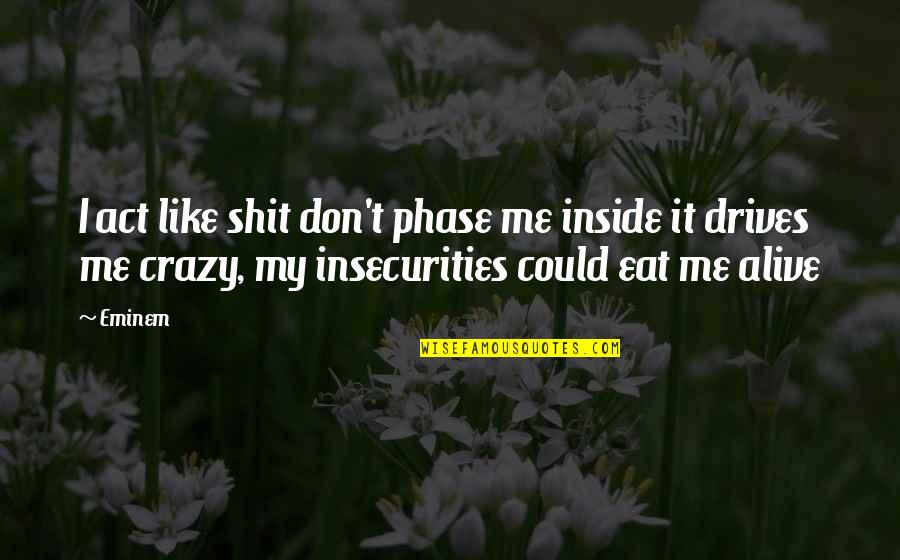 I Could Eat Quotes By Eminem: I act like shit don't phase me inside