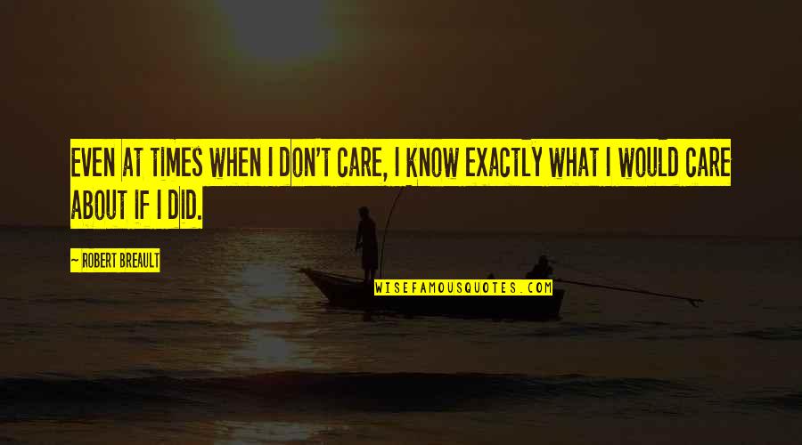 I Did Care Quotes By Robert Breault: Even at times when I don't care, I