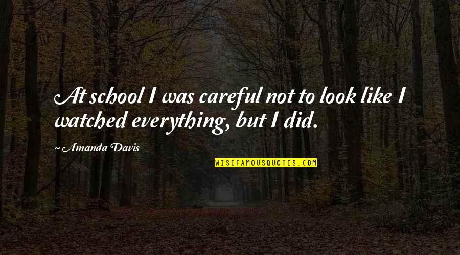 I Did Everything For You Quotes By Amanda Davis: At school I was careful not to look