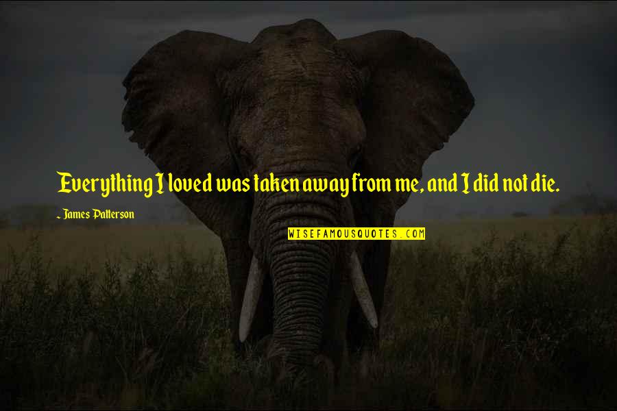 I Did Everything For You Quotes By James Patterson: Everything I loved was taken away from me,