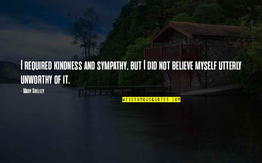 I Did It Myself Quotes By Mary Shelley: I required kindness and sympathy, but I did