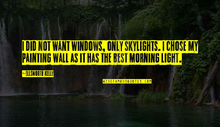 I Did My Best Quotes By Ellsworth Kelly: I did not want windows, only skylights. I