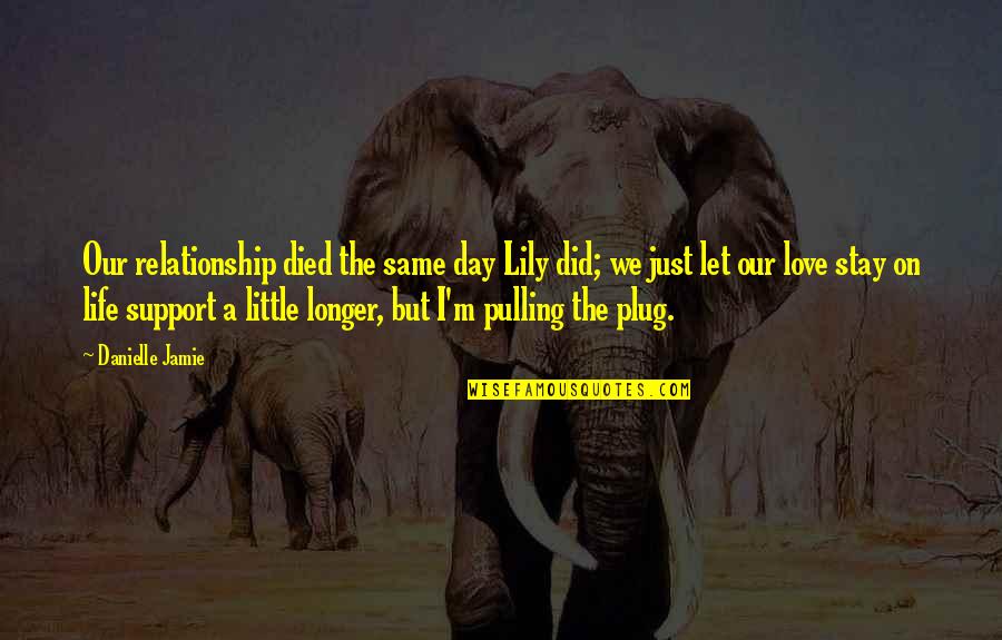 I Did The Same Quotes By Danielle Jamie: Our relationship died the same day Lily did; I Did The Same Quotes By Danielle Jamie: Our relationship died the same day Lily did;