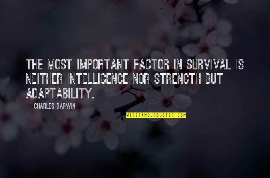 I Didnt Inhale Quote Quotes By Charles Darwin: The most important factor in survival is neither I Didnt Inhale Quote Quotes By Charles Darwin: The most important factor in survival is neither