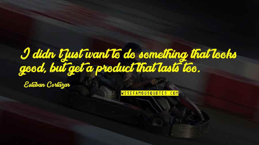 I Do Good Quotes By Esteban Cortazar: I didn't just want to do something that