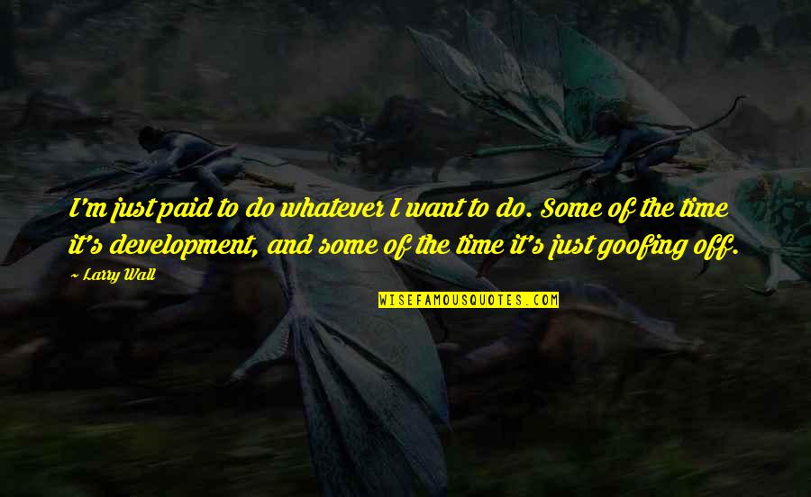 I Do Whatever I Want Quotes By Larry Wall: I'm just paid to do whatever I want