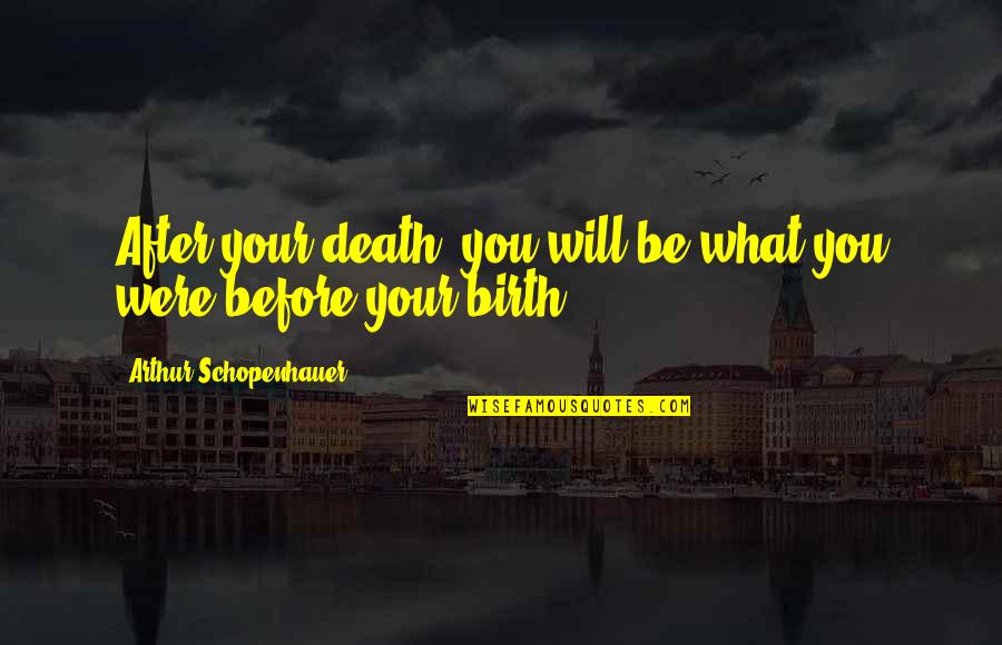 I Don 27t Believe You Quotes By Arthur Schopenhauer: After your death, you will be what you