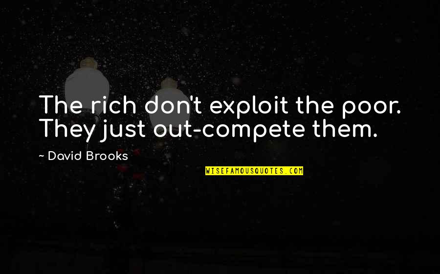 I Don Compete Quotes By David Brooks: The rich don't exploit the poor. They just