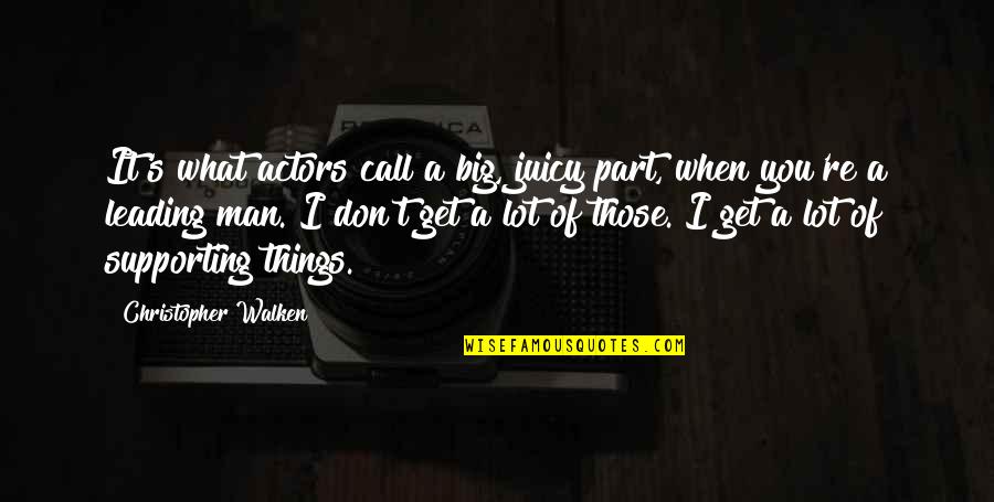 I Don Get It Quotes By Christopher Walken: It's what actors call a big, juicy part,