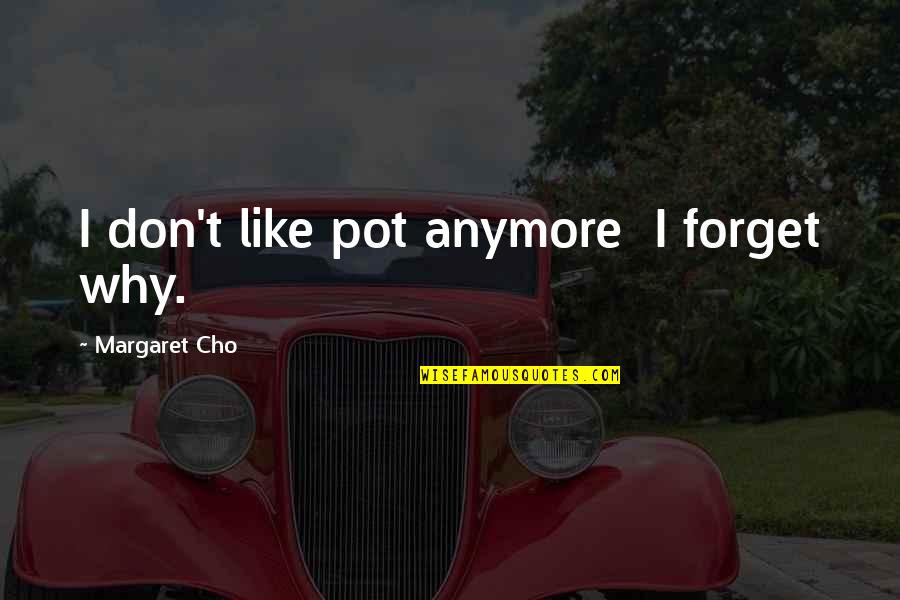I Don Like You Anymore Quotes By Margaret Cho: I don't like pot anymore I forget why.