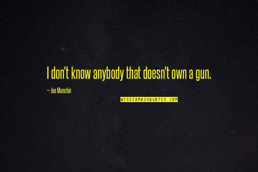 I Don T Know Quotes By Joe Manchin: I don't know anybody that doesn't own a